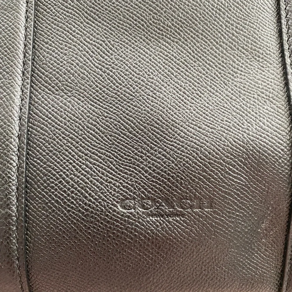 COACH - Black Saffiano Leather Metropolitan Slim Messenger Bag Briefcase GENUINE